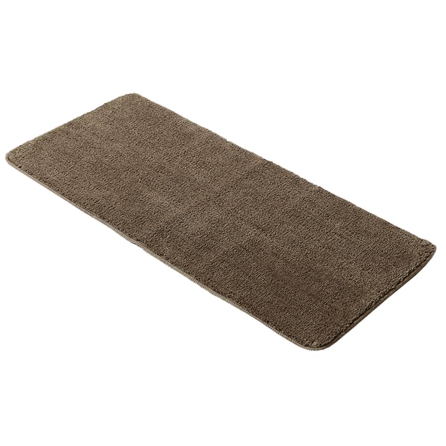 Brown Microfiber Polyester Double Sink Bath Mat Runner - 48"L x 20"W