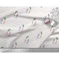 thumbnail image 2 of Soimoi Cotton Cambric Fabric Carrot & Rabbit Dots Print Fabric by Yard 56 Inch Wide, 2 of 5