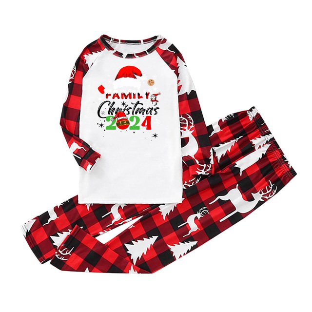 Pisexur Christmas Pajamas for Family Add Festive Atmosphere Family Christmas Pjs Matching Sets Reindeer and Snowflake Patterned Sleepwear Xmas PJS Set for Couples and Kids Christmas Pajamas