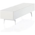 thumbnail image 2 of SONOROUS Studio ST-360 Wood and Glass Modern TV Stand with Spike Metal Legs for Sizes up to 75" (Modern Design Cabinet For Your Audio/Video Components and Consoles, Comes with I/R Repeater) - WHITE, 2 of 8