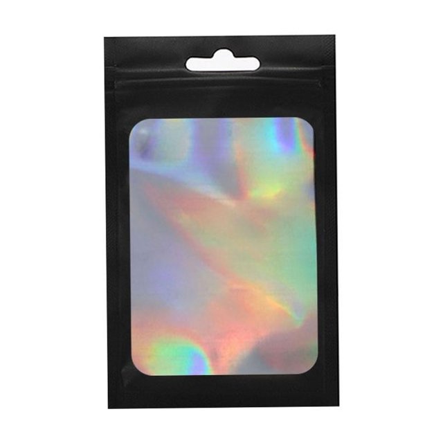 100Pcs Holographic Bags with Clear Window,Resealable Bags For Small C2Y6