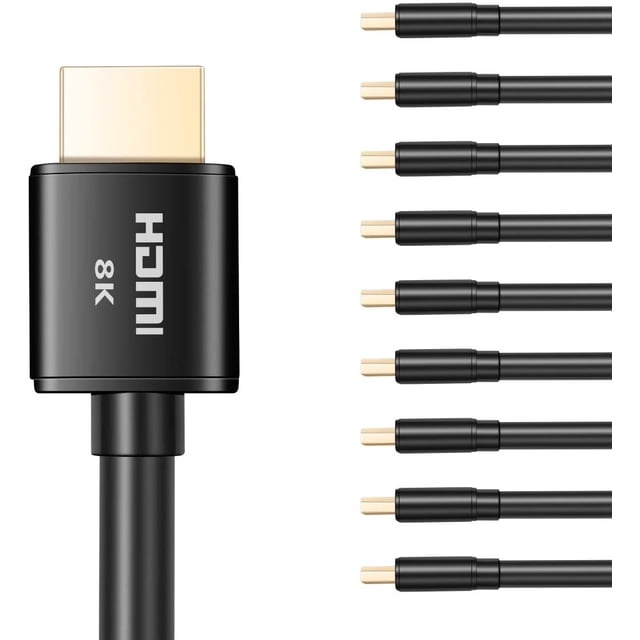 Buyer’s Point Ultra High Speed HDMI 2.1 Cable CL3 Rated Dynamic HDR 1.8M(6ft) 8K 120Hz, 48Gbps, Dolby Vision, eARC, Compatible with Apple TV, Nintendo Switch, Roku, Xbox, PS4, Pack of 10 Black