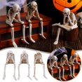 thumbnail image 1 of Combinaison de Cheminée d'Halloween Statues de Squelette en Résine Voir/entendre/parler Sans Collection Ambiance de Cour Décorative, 1 of 8