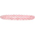 thumbnail image 1 of Natural Rose Crystal Gemstone 6mm Round Beads Stretch Bracelet 7" Unisex, 1 of 5