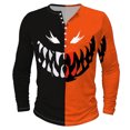 thumbnail image 4 of Pisexur Chandails d'Halloween à Col Rond à Manches Longues Chemise Élégante à Imprimé Graphique Chandails d'Halloween Mode Décontractée Chandail à Boutons à Enfiler Hauts Grande Taille Chandail P-5TG, 4 of 4