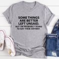 thumbnail image 1 of SMihono Hauts pour Femmes Été Chic Décontracté Femmes Certaines Choses Sont Mieux Non Dites T-shirt Chandail à Manches Courtes Hauts T-shirt Oversize pour Femmes, 1 of 3