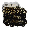 thumbnail image 3 of Inkdotpot Pack Of 100 Happy Birthday Paper Tags DIY Craft Bracket Shape Real Gold Foil Hang Tags, 3 of 6