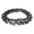 thumbnail image 3 of Gothic Punk Bracelet Titanium Steel Dragon Scale Bangle Punk Silver dragon scale Black 9.05 inches, 3 of 9