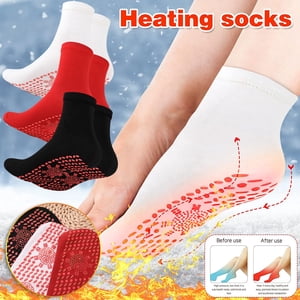 Chaussettes 3Pcs Chaussettes chauffantes Tourmaline Chauffage autonome confortable hiver chaud Unisexe Respirant Chausse de coton chaude pour ski d'extérieur Chaussée de sport