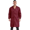 thumbnail image 1 of Rswnyirn Adult Wear Resistent Dustproof Lab Coat Notched Lapel Button Up Long Coat Workshop Uniform Red 190, 1 of 5