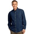 thumbnail image 2 of Port & Company Long Sleeve Denim Shirt, Ink Blue XL, 2 of 6