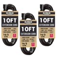 thumbnail image 2 of Cablectric Lot de 3 Rallonges Noires Étanches 10 Pi, 16/3 SJTW Rallonge Extérieure 10 Pieds à 3 Broches, Câble d'Alimentation Extérieur Robuste 13 A, Paquet Multiple Idéal pour l'Extérieur, l'Aménagement Paysager et la Pelouse, 2 of 4