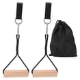 thumbnail image 2 of Pull Up Handles, Comfortable Exercise Handles 200kg Bearing Beech Wood with Storage Bag for Muscle Strengthening, 2 of 7