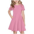 thumbnail image 2 of NTACZA Robes Filles Décontractées Midi à Manches Courtes Robes T-Shirt Enfants Amples Fluides Robe de Plage 4 Ans, 2 of 7