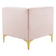 thumbnail image 4 of Modway Triumph Fauteuil d'Angle de Canapé Sectionnel en Velours de Performance à Canaux Capitonnés, Rose, 4 of 5