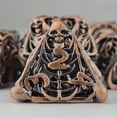 thumbnail image 1 of Hollow Skull DND Dice Set, Bronze, 7-Piece Metal Polyhedral Dice, 1 of 5