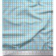 thumbnail image 3 of Soimoi Blue Modal Satin Fabric Window Pane Check Printed Craft Fabric by the Yard 42 Inch Wide, 3 of 3