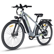 Oiios Cyclon Commuter Electric Bike for Adults - UL Certified - 48V 749Wh 750W 29 in - Hydraulic Brakes Turn Signals LED Lights - Classic Grey