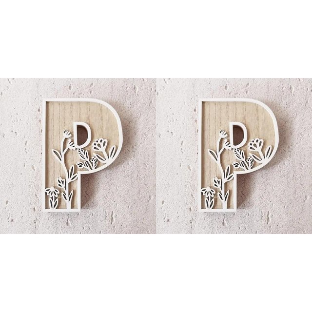 5 Inch Wooden Letters for Wall Decoration – for 's Room Craft Projects Name Signs Weddings and Home ,2 Pack
