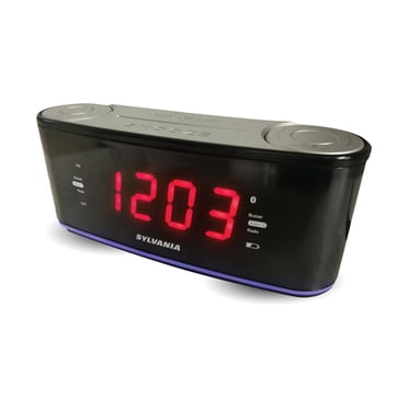 Radio-réveil Bluetooth réglage automatique à deux alarmes avec port de recharge USB de Sylvania