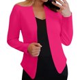 thumbnail image 2 of Women's Solid Color V-Neck Long Sleeve Casual Blouse Top Polyester Suit Jacket for Fall and Spring, 2 of 6