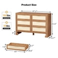 thumbnail image 3 of QinaQin Commode Double Moderne en Bois à 6 Tiroirs, Commode avec Poignées Dorées pour Chambre, Garde-Robe Ou Entrée, 3 of 8