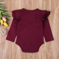 thumbnail image 2 of Newborn Baby Girl Boy Ruffled Long Sleeve Romper Solid Color Casual Bodysuit Spring Fall Clothes, 2 of 6