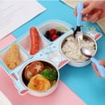thumbnail image 3 of Guardoinrt Stainless Steel Kids Tableware Set Spoon Fork Cartoon Car Shape Compartment Design Baby Bowl Cutlery for Kitchen Blue Spoon, 3 of 8