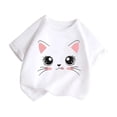 thumbnail image 3 of PMVFHDE Hauts Fille Hauts pour Fille 2025 Hauts d'Été Tendance Hauts Filles Hauts Fille Été Enfant Filles Mignon Graphique Col Rond Manche Courte T-Shirt d'Été Décontracté T-Shirt Blanc,8-9 Ans, 3 of 5