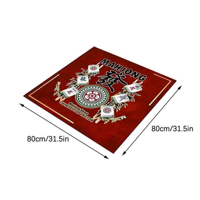 Meitianfacai Mahjong Mat Reduction Mahjongg Table Mat Mahjong Accessories Tablecloth Game Poker Domino Game Game Mat For Card Board And Tile Games 80x80cm