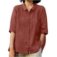 thumbnail image 2 of QIPOPIQ Oversized Women Button Down Shirt Lightweight Square Textured Long Sleeve Blouse Drop Shoulder Tunic Tops Clearance, 2 of 8