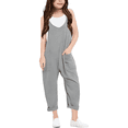 thumbnail image 1 of Girls Romper Sleeveless Summer Rompers for Girls Spaghetti Strap Rompers with Pockets Summer Clothes for Girls 5-6 Y, 1 of 6