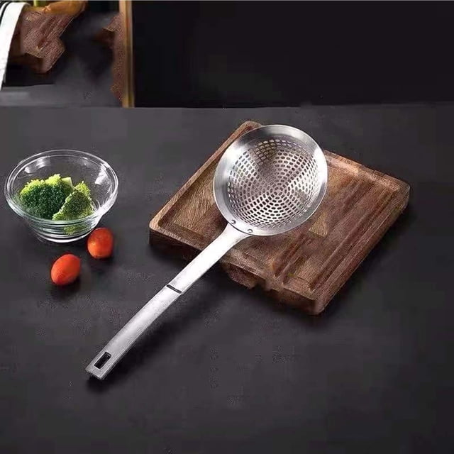 304 Stainless Steel Fine Mesh Filter Spoon Skimmer Strainer for Cooking Pasta Oil Frying Kitchen Tool 1-Piece