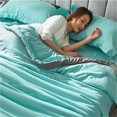 thumbnail image 2 of Air Conditioning Blanket High Grade Feeling Silk Summer Quilt Cotton Silk Slippery Tear Resistant 71x87IN Comforters Queen Size Soft Throw Blankets for Couches for Chair, Sofa, Home Decor, 2 of 8