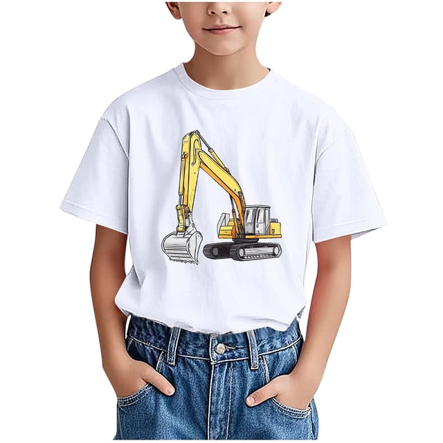WRKEKC T-Shirts d'Été pour Garçons, T-Shirts Décontractés pour Garçons, T-Shirts Polyvalents Décontractés à Manches Courtes pour Enfants avec Motif Imprimé et Col Rond