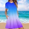 thumbnail image 1 of Amzcrzy Robes pour Femmes Robes Décontractées pour Femmes Robes d'Été Décontractées à Manches Courtes Robe T-Shirt à Étages Mini Robes avec Poches Robes Décontractées pour Femmes, 1 of 5