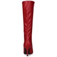 thumbnail image 4 of Unique Bargains Women's Pointed Toe Side Zip Stiletto Heel Knee High Boots, 4 of 7
