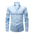 thumbnail image 2 of Dress Shirts for Men with Pocket Long Sleeve Big & Tall Tshirts Shirt Button-Down Collared Wrinkle-Free Solid Color Business Work Tops, 2 of 5
