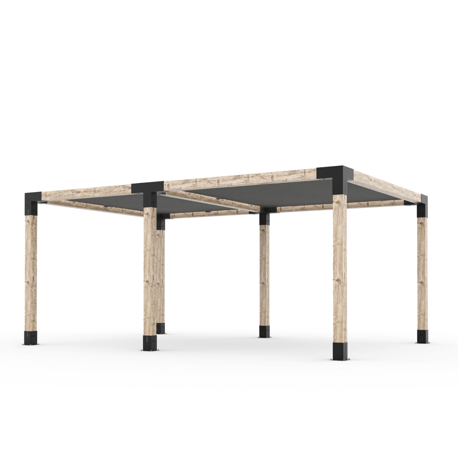 Toja 12' X 22' Double Pergola Kit With 2 Shade Sails For 6X6 Wood Posts