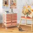 thumbnail image 4 of Costway 12-Drawer Rolling Storage Cart with 2 Sizes Plastic Drawers Skin Pink, 4 of 10