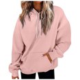 thumbnail image 1 of Timegard Hoodies for Women Drawstring Long Sleeve Sweatshirts Pullover Fall Winter Solid Color Tops, 1 of 5