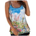 thumbnail image 1 of adviicd Swim Top Womens Tankini Swimsuits - Two Piece Tummy Control Bathing Suits High Neck Swimwear(Light Blue,M), 1 of 5