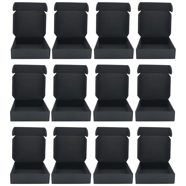 24 Pcs Boîtes d'Emballage Noires Pratiques Boîtes de Déménagement Boîtes de Rangement Express