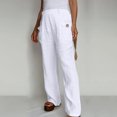 thumbnail image 5 of Birdeem Womens Solid Color High-Waist Loose Womens Wide Leg Pants, 5 of 5