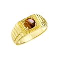 thumbnail image 4 of RYLOS Men's Ring 14K Yellow Gold Ring, 7MM Round Shape Gemstone Designer Style Rings Tiger Eye November Birthstone Rings Gold Size 9, 4 of 7