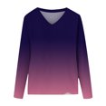 thumbnail image 3 of Hauts à Manches Longues pour Femmes Mode Décontractée Col en V Confortable Haut Imprimé T-Shirt Blouse Hauts Col en V pour Femmes Hauts Décontractés Mode pour Femmes Hauts à Manches Longues, 3 of 4