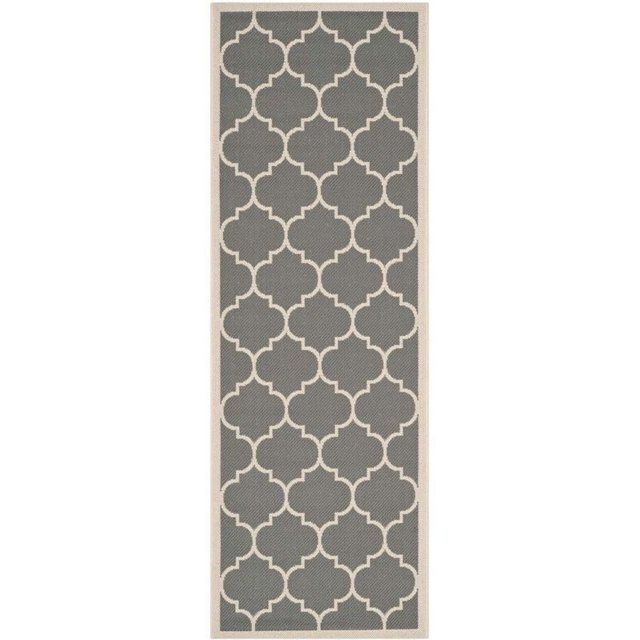 Safavieh Courtyard Anthracite Indoor Outdoor Rug - Runner 2'3" x 10'