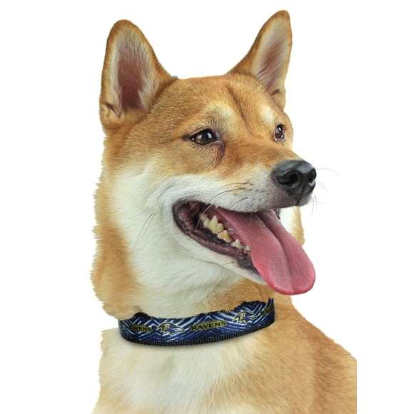 Zubaz NFL Team Adjustable Pet Collar for Dogs & Cats Baltimore Ravens Large
