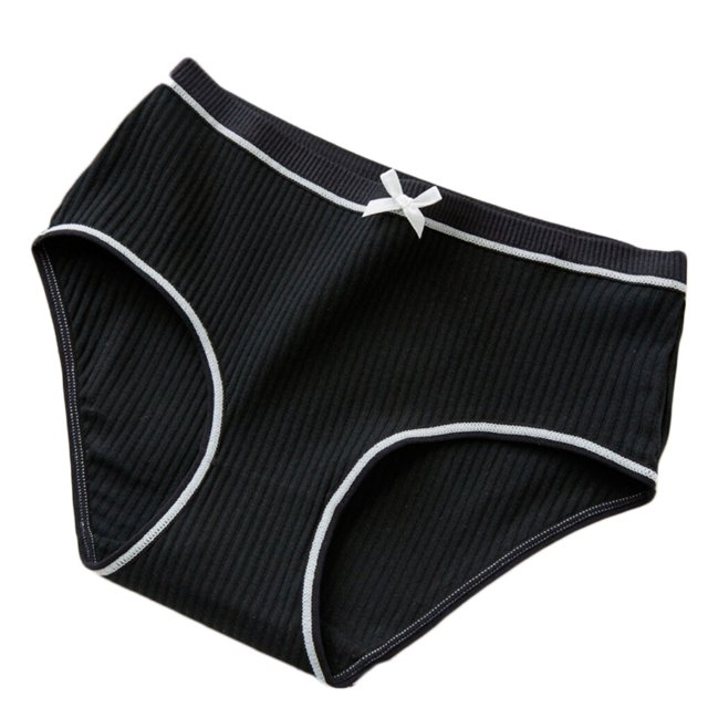 Culotte en Coton à Rayures avec Nœud pour Femmes et Filles, sous-Vêtements Féminins avec Nœud, Culotte Midi Taille