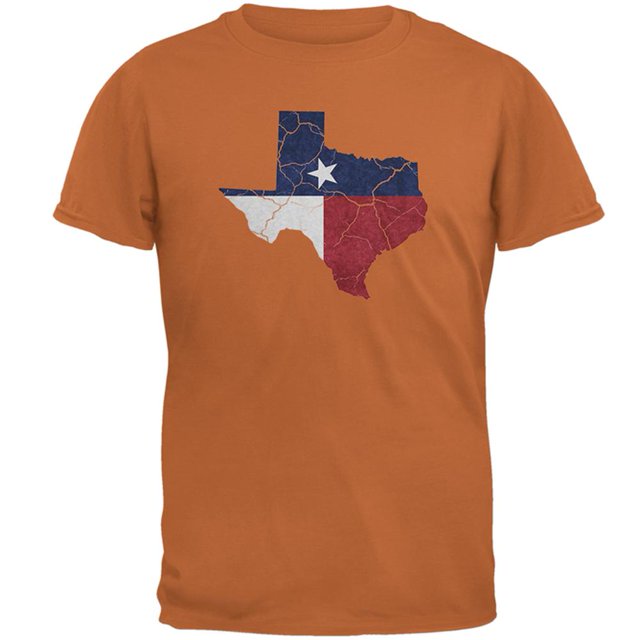 T-shirt Homme Silhouette Usée Drapeau de l'État du Texas